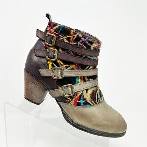 L'Artiste by Spring Step Redding Strappy Buckle Heeled Ankle Boots Size 38